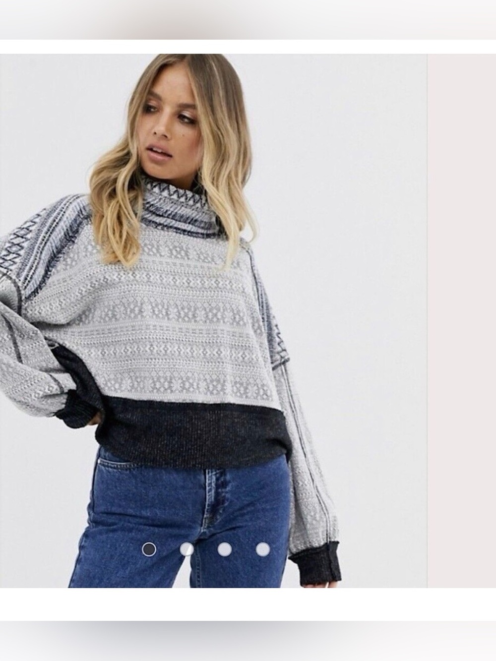 Free People At The Lodge Fair Isle Cropped Sweater